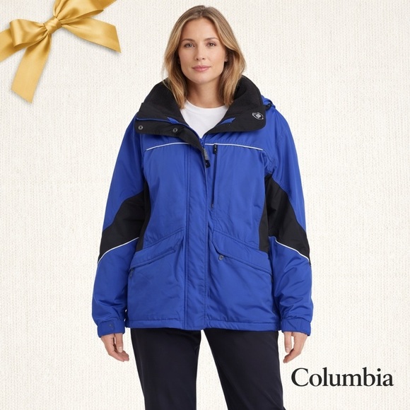 Columbia Jackets & Blazers - Columbia Sportswear Blue Snowcap Ski Snowboard Jacket Snap-Zip Lined L